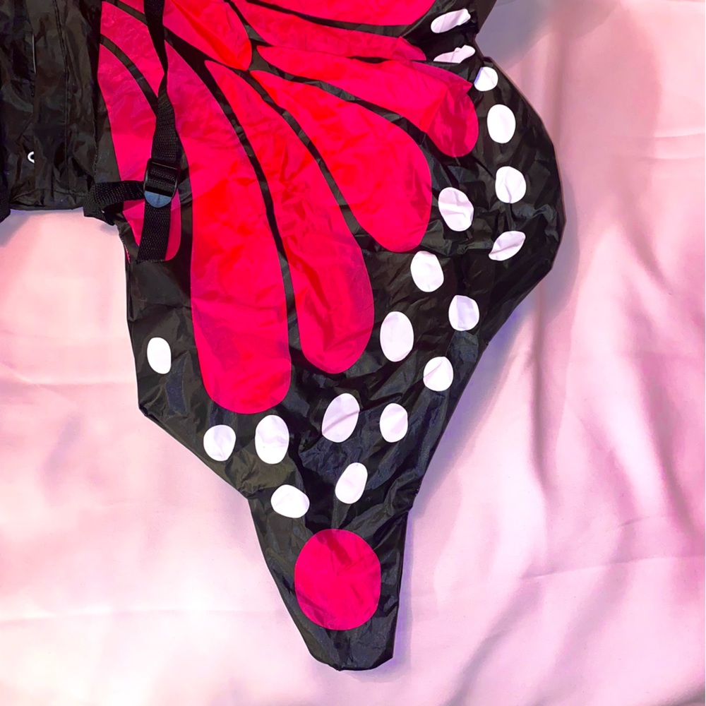 Butterfly Wings Costume w/ Batteries Pink Halloween Straps Easy Quick Inflatable - Picture 3 of 16